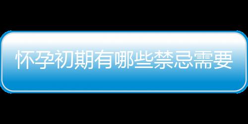 怀孕初期有哪些禁忌需要注意？