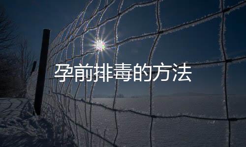 孕前排毒的方法