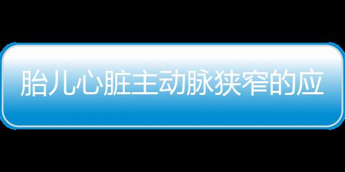 胎儿心脏主动脉狭窄的应对方法