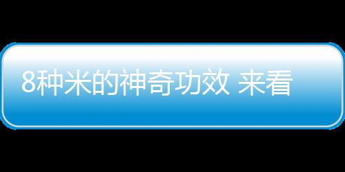 8种米的神奇功效 来看看选米小诀窍